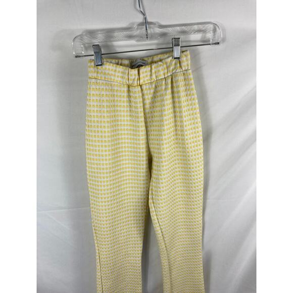 Urban Outfitters Yellow White Gingham Plaid Flare Pants Size Small - Picture 3 of 6